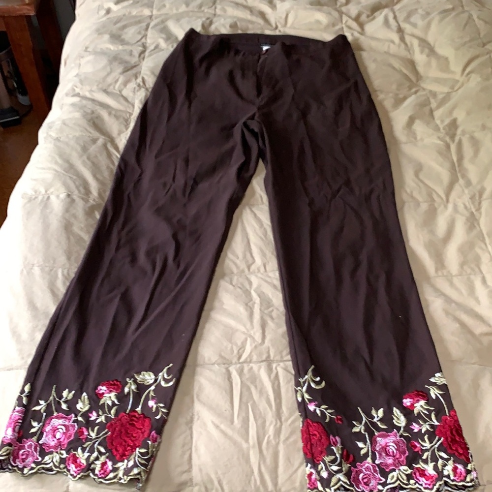 Blown embroidered pants from Anthropologie